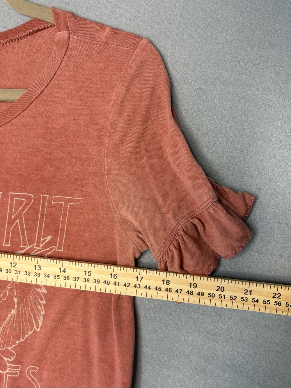 Altar'd State Rust Graphic Ruffle Sleeve Tee - Picture 5 of 5